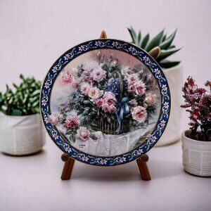1992 "Roses" by Lena Liu Basket Bouquet's Collector Plates